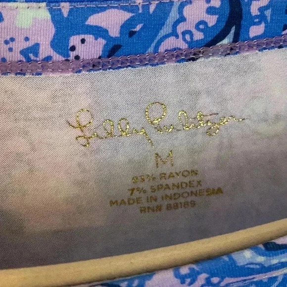 Lilly Pulitzer Shift Mini Blue and Pink Dress Sz Medium - Picture 11 of 12